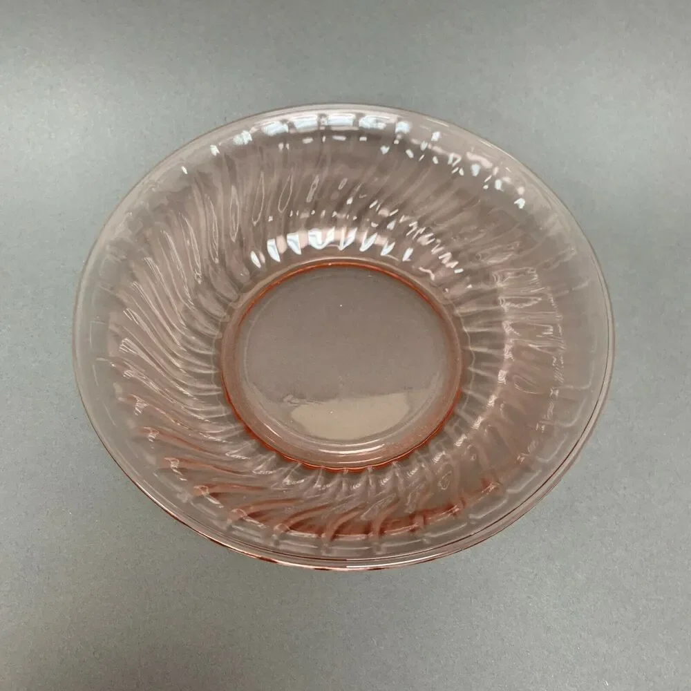 Pink Glass Bowl Swirl 8 7/8